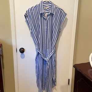 Loft vertical Striped Dress, size L Never worn